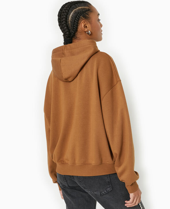 Sweat capuche avec poche devant marron - Pimkie