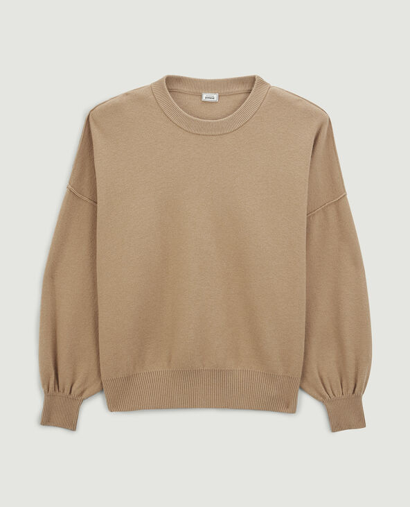 Pull large en maille marron - Pimkie
