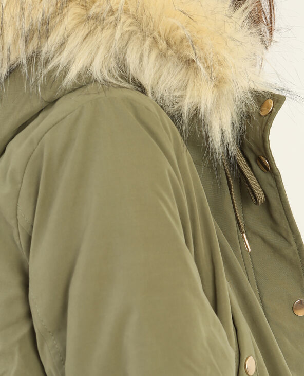 Parka fourrée à capuche vert de gris - Pimkie