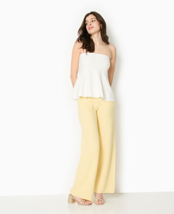Pantalon en maille à carreaux jaune - Pimkie