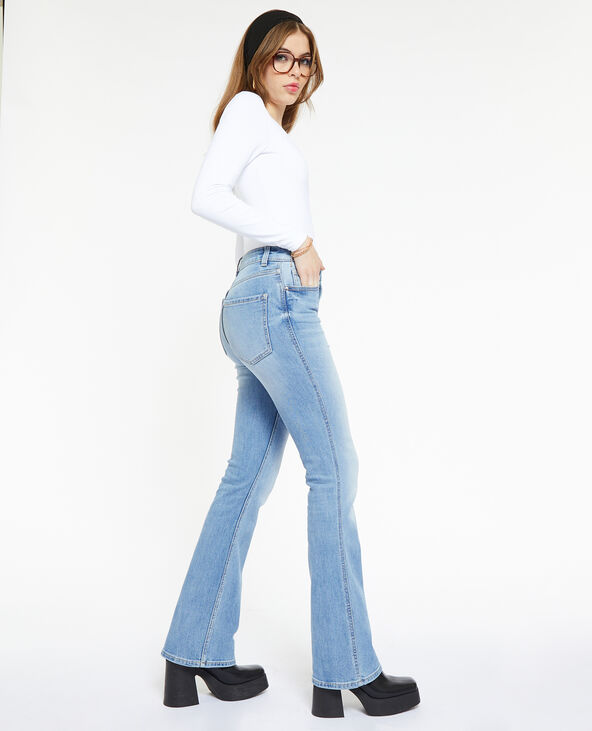 Jean flare taille haute bleu - Pimkie