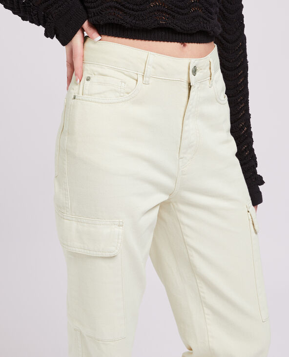 Jean cargo droit beige - Pimkie