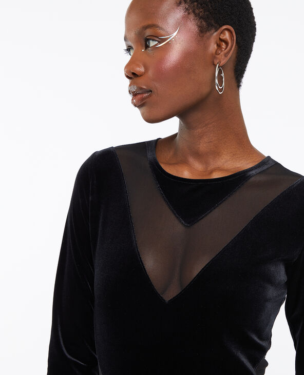 Body bi-matière manches longues noir - Pimkie