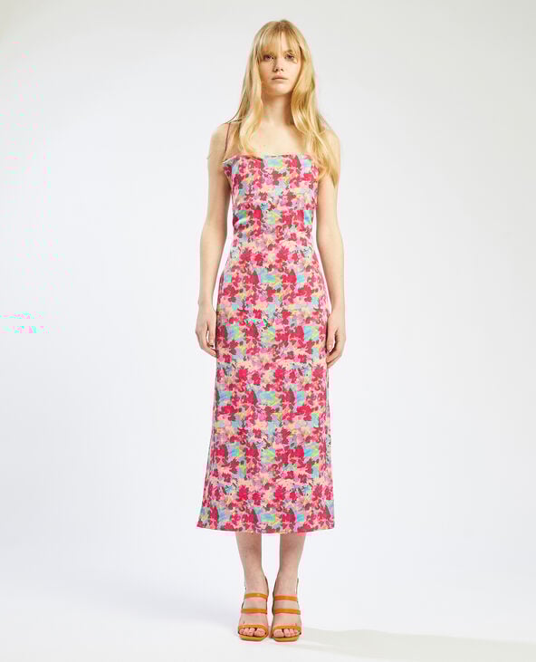 Robe longue motif fantaisie rouge - Pimkie