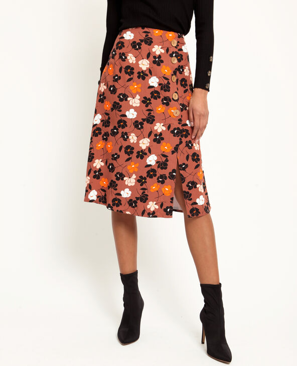 Jupe midi fleurie