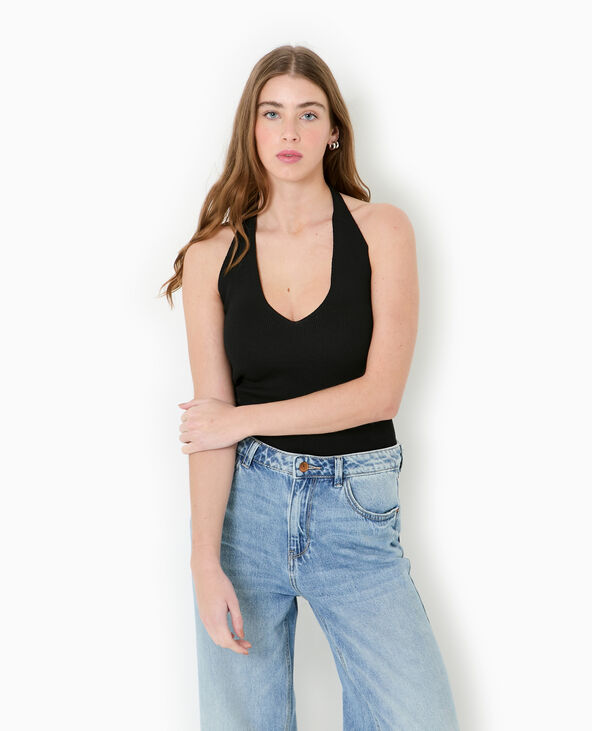 Top dos-nu en maille noir - Pimkie