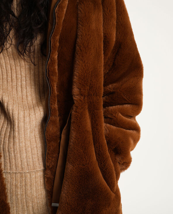 Manteau fausse fourrure marron - Pimkie
