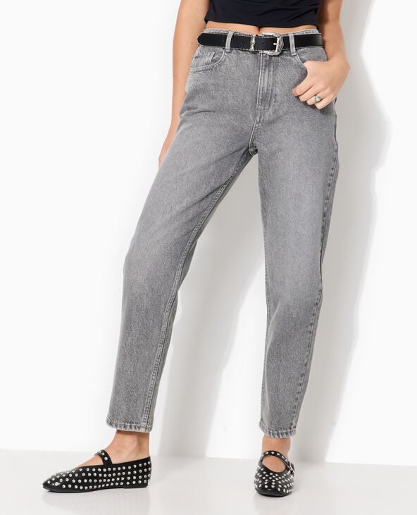 Jean mom taille haute gris clair - Pimkie
