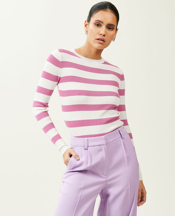 Pull moulant col rond blanc - Pimkie