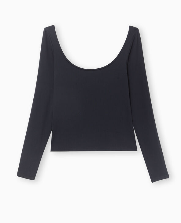 Top manches longues encolure danseuse noir - Pimkie