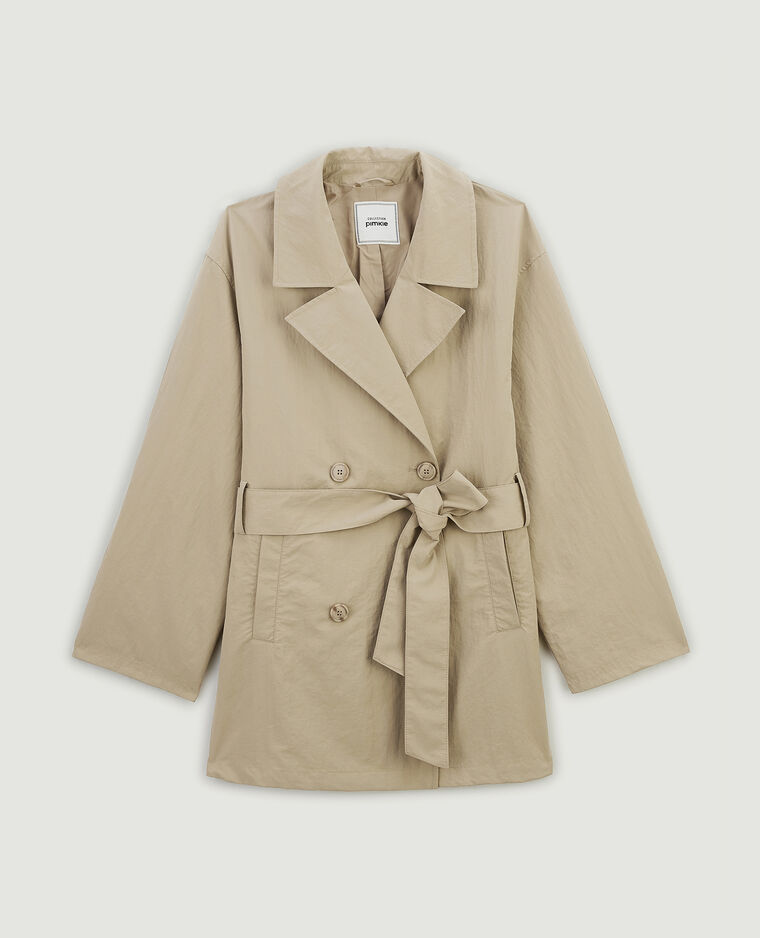 Trench court beige chiné - Pimkie