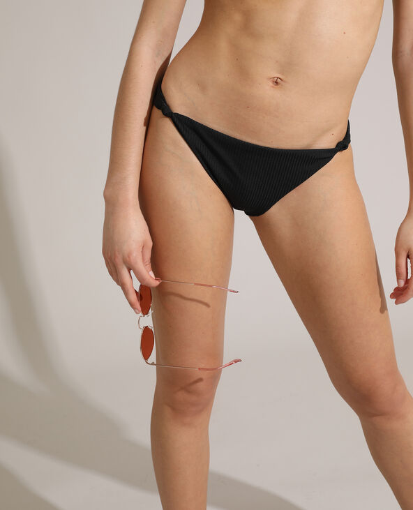 Bas de maillot de bain culotte côtelé noir - Pimkie