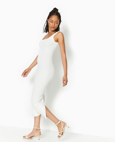 Robe longue blanche Robe blanche bustier portefeuille ou sans manches Pimkie