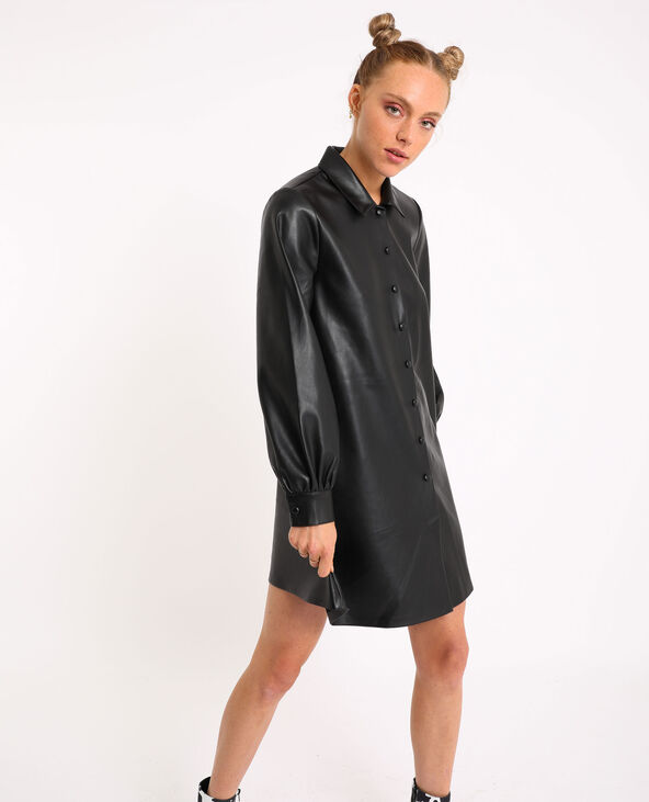 Robe simili cuir noir - Pimkie