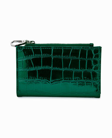 Porte-monnaie effet croco métallisé vert foncé - Pimkie