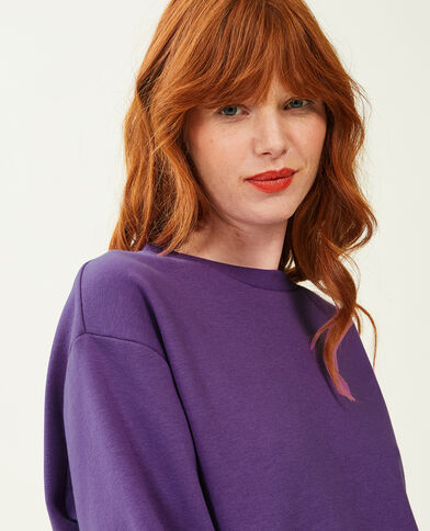 Sweat court col rond violet - Pimkie