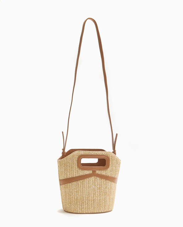 Sac en raphia et simili cuir beige - Pimkie