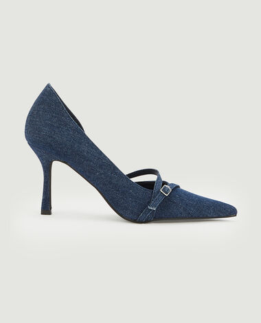Escarpins en jean bouts pointus bleu foncé - Pimkie