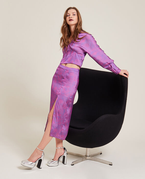 Jupe midi fendue violet - Pimkie