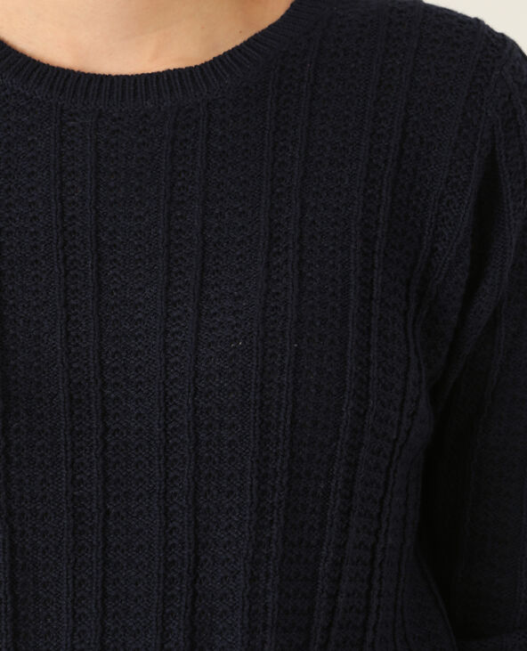 Pull ajouré bleu marine - Pimkie