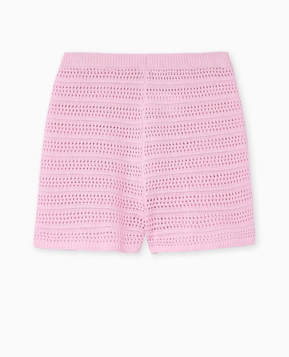 Short en maille ajourée rose - Pimkie