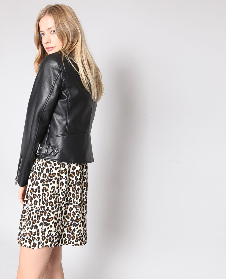 Blouson biker simili cuir noir - Pimkie