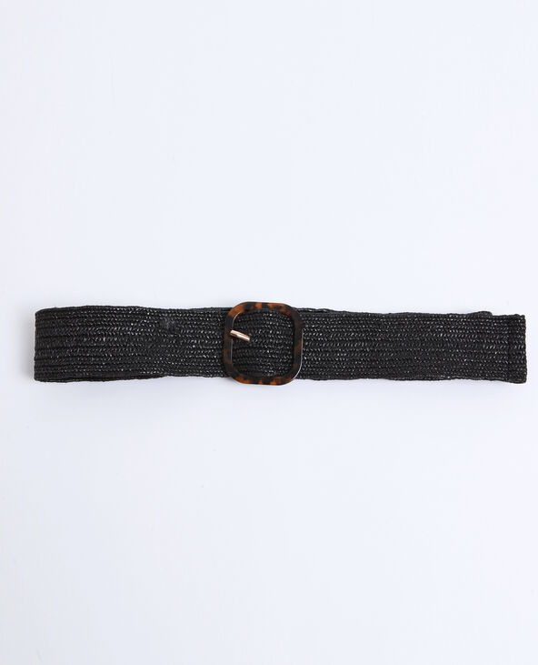 Ceinture en rafia noir - Pimkie