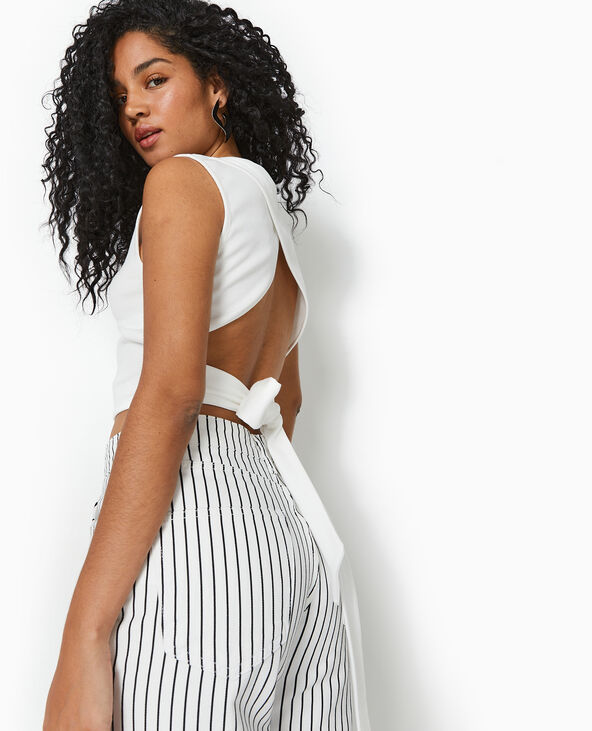 Débardeur en maille côtelée avec cut out dos blanc - Pimkie
