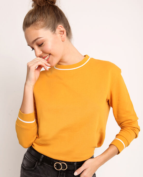 Sweat uni jaune ocre - Pimkie