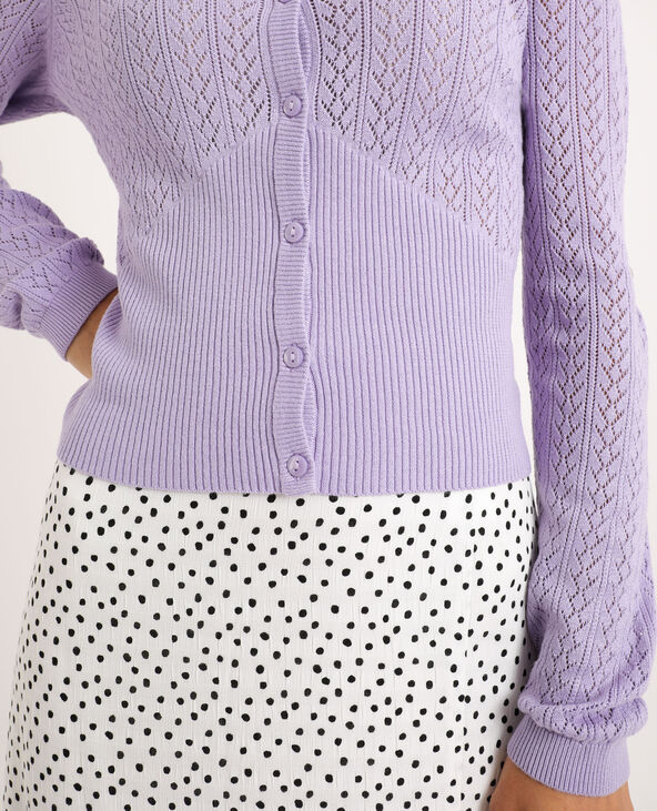 Gilet maille fantaisie lilas - Pimkie