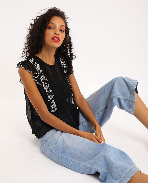 Top en dentelle noir - Pimkie