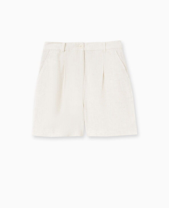 Short taille haute avec lin blanc - Pimkie