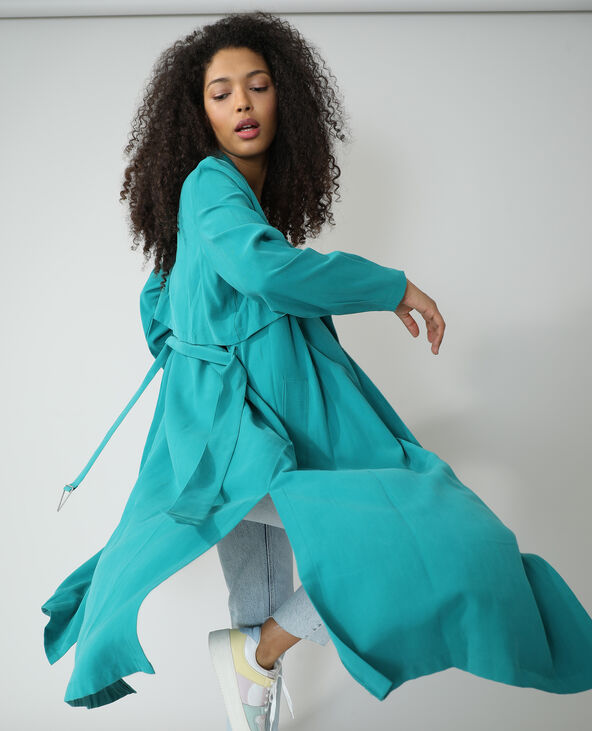 Trench long vert émeraude - Pimkie