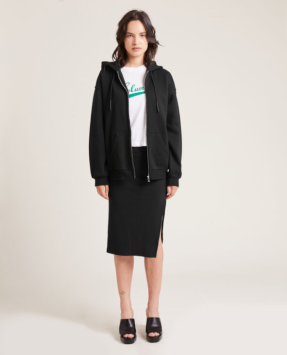 Sweat zippé avec capuche noir - Pimkie