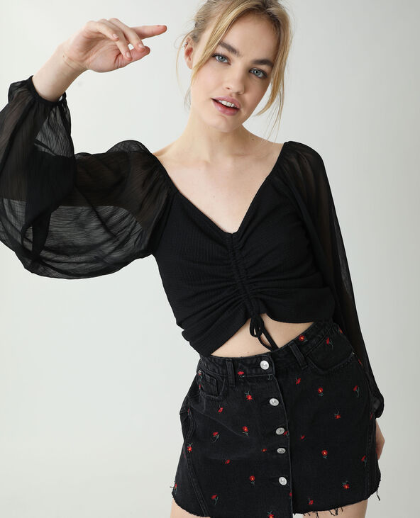 Top a manches transparentes