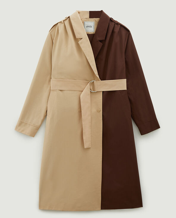 Trench long bicolore beige - Pimkie