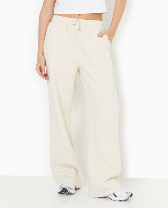 Pantalon de jogging droit en molleton écru - Pimkie