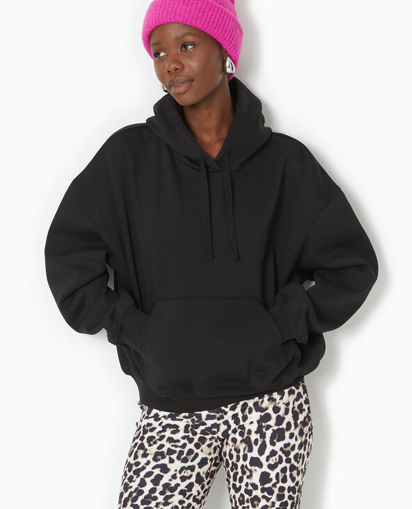 Sweat capuche avec poche devant noir - Pimkie