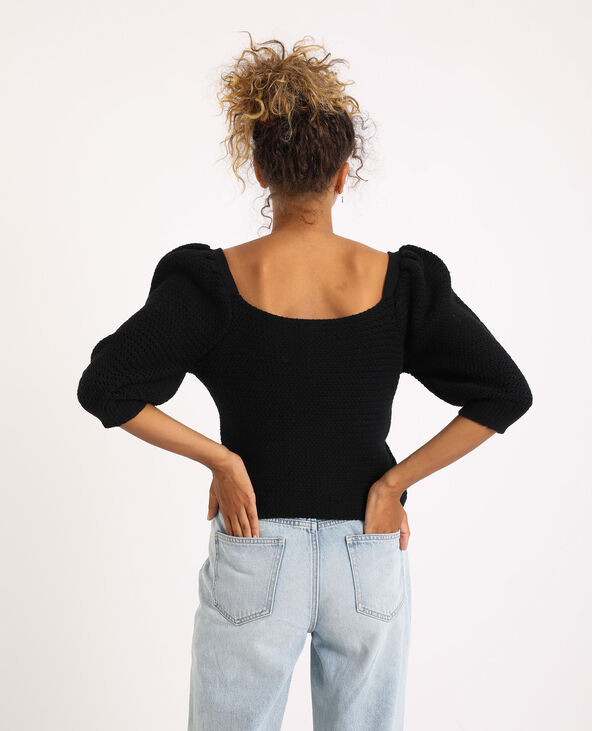 Pull à manches bouffantes noir - Pimkie