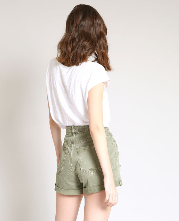 T-shirt en lin blanc - Pimkie