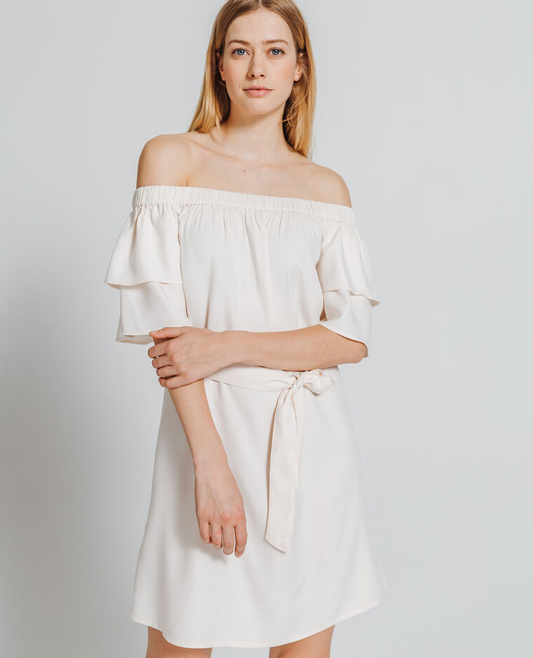 Robe Col Bardot Beige 780891e12a0e Pimkie