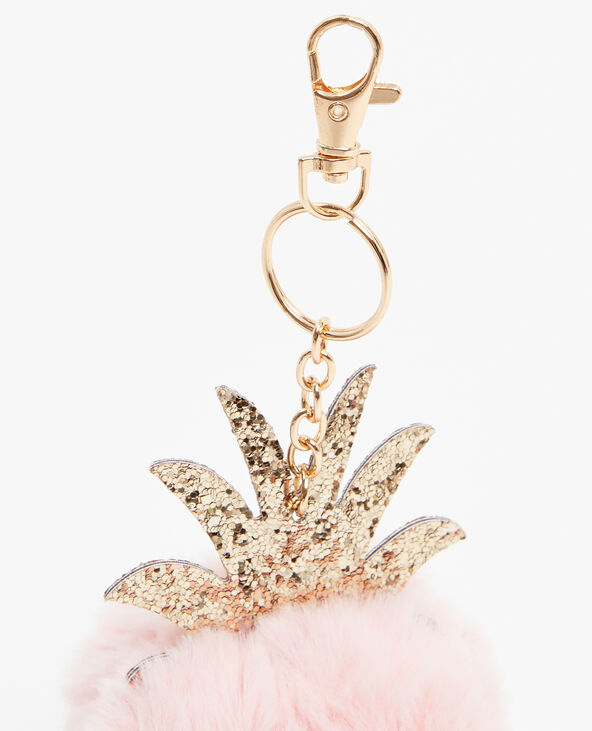 Porte-clés pompon ananas rose clair - Pimkie