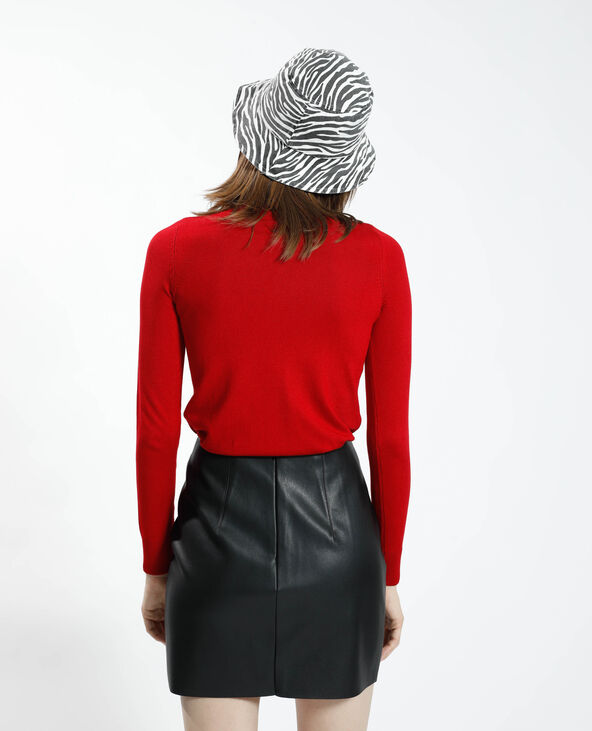 Pull fin col roulé rouge - Pimkie
