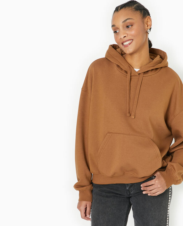 Sweat capuche avec poche devant marron - Pimkie