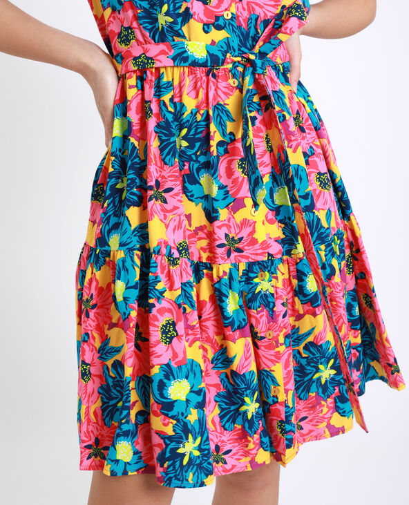Robe à fleurs rose fuchsia - Pimkie