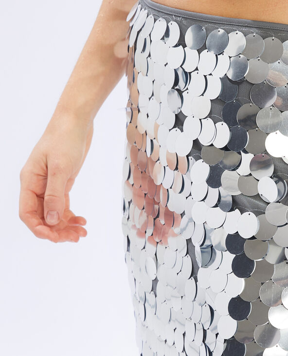 Jupe à gros sequins vert de gris - Pimkie