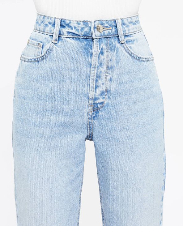 Jean mom taille haute trashé bleu - Pimkie