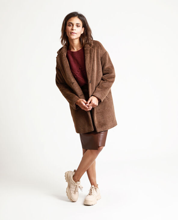 Manteau en fausse fourrure beige - Pimkie