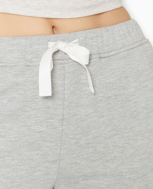 Pantalon large en molleton doublé de fourrure gris chiné - Pimkie