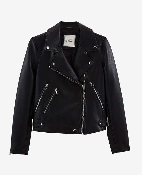 Blouson biker simili cuir noir - Pimkie